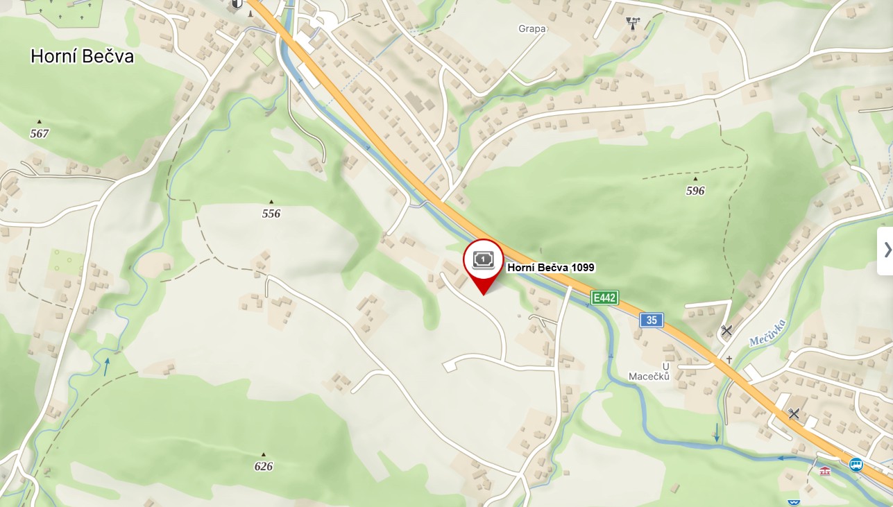 Mapa – Horní Bečva 1099